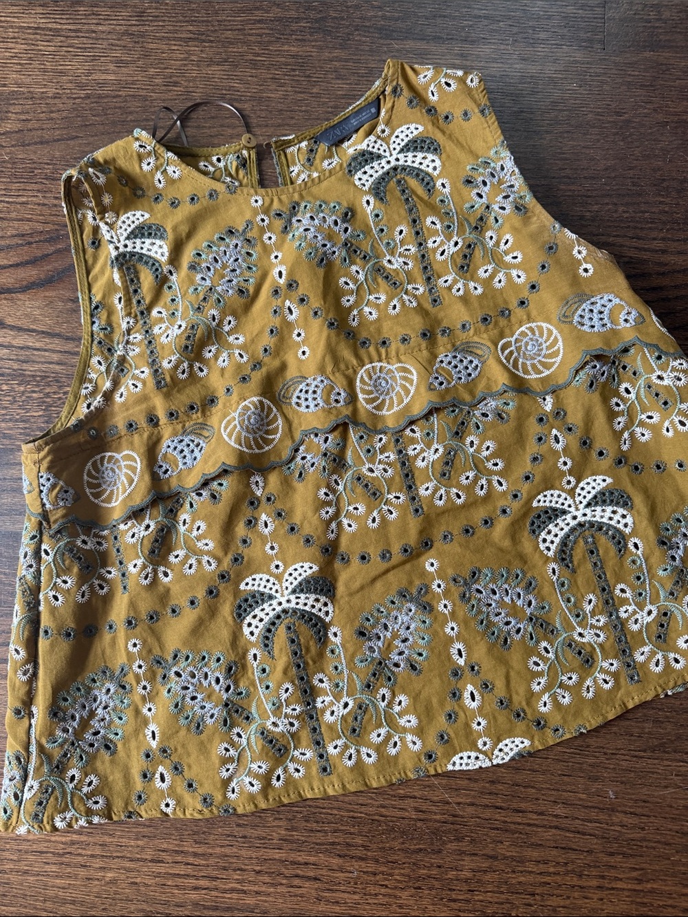 Zara Embroidered Sleeveless Top